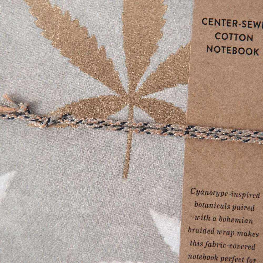 Print Fresh Leaf Print Cotton Bound Lined Journal